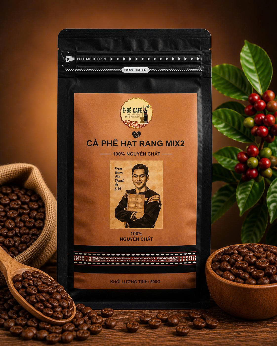 Cà phê Hạt Rang Mix 2 500g